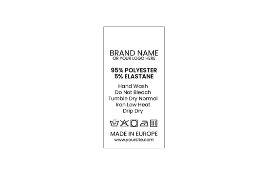 Текстилен етикет с инструкции Модел TC-M182