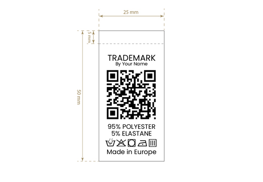Текстилен етикет с QR код Модел TC-M183