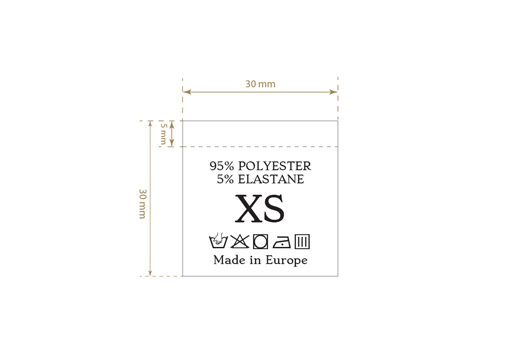 Текстилен етикет с размер Модел TC-M189