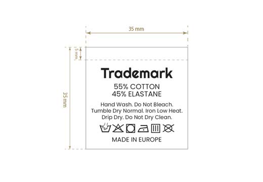 Текстилен етикет с инструкции Модел TC-M399