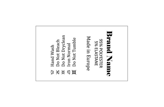 Текстилен етикет с инструкции Модел TC-M29