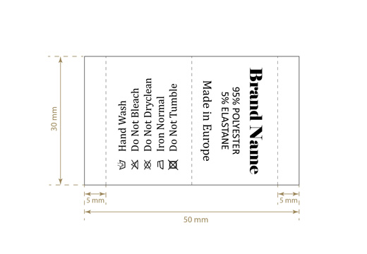 Текстилен етикет с инструкции Модел TC-M29